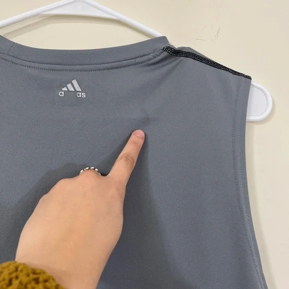 Adidas Gray Stripe Performance Muscle Tee - Picture 7 of 7